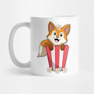 Fox at Eating with Popcorn Mug